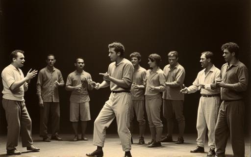Historical photo of a Brazilian theatre production