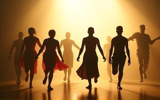 Figures in dynamic physical poses